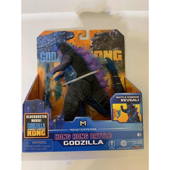 Godzilla vs Kong Hong Kong Battle Godzilla Battle Damage Playmates 6" Figure‎ - Picture 3 of 9
